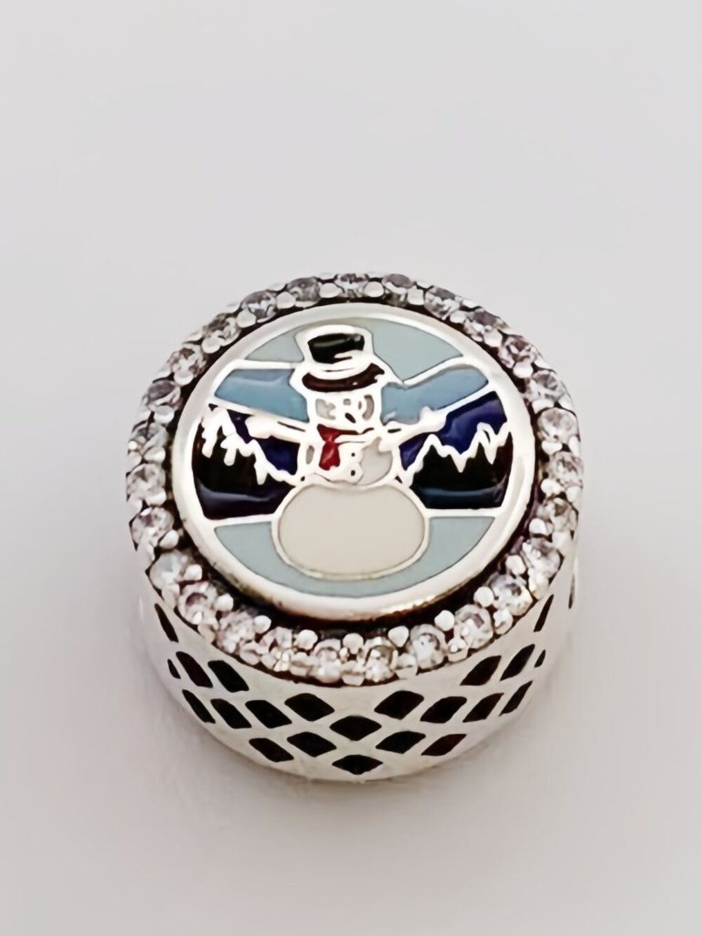 Pandora Snowman Smoky Mountains Charm S925 Sterling Silver Jewelry
